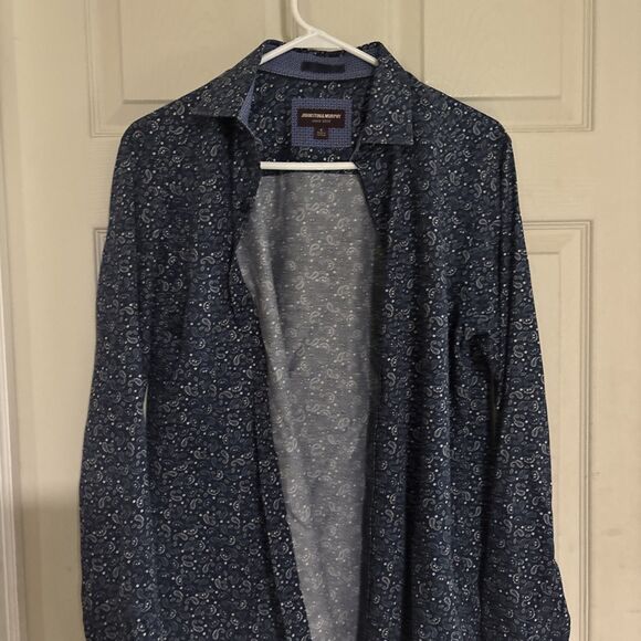 Johnston & Murphy Other - Johnston & Murphy Blue Paisley Shirt Long Sleeve Size Small